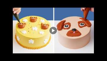 Dog & Bear Cake Decorating Tutorials For Baby - So Tasty Cake Making Recipes at Home