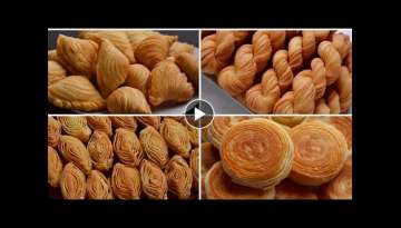 Without Oven | 4 simple & multi-layered handmade fried puff pastry recipes