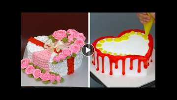 10+ Beautiful Heart Cake Ideas For Valentine's Day | Satisfying Cake Decorating Tutorial Compilat...